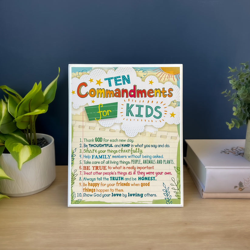 TEN COMMANDMENTS FOR KIDS PLQ