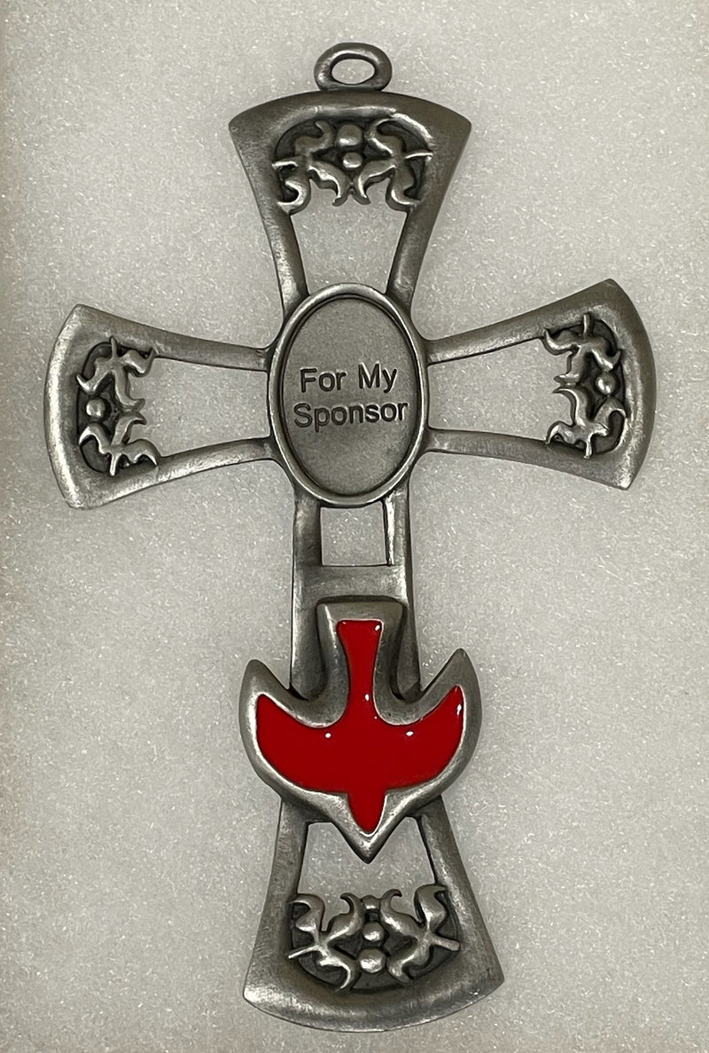 DOVE SPONSOR CROSS W/ RED DOVE
