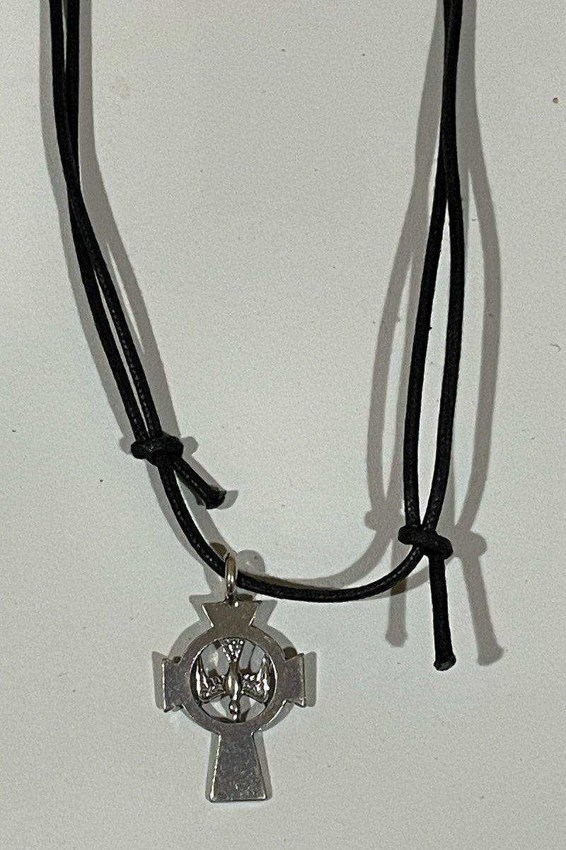 PEWTER CONFIRMATION CROSS/CORD