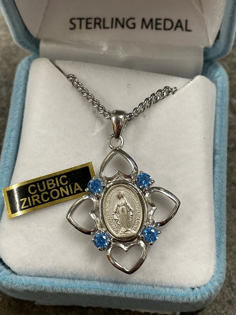 SS MIRACULOUS W/4 HEARTS BL CZ