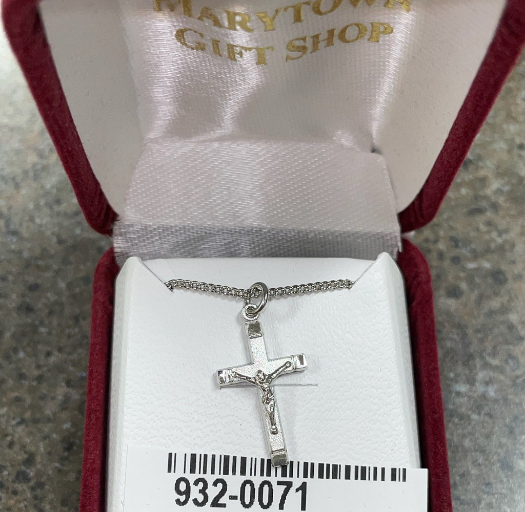 SS CRUCIFIX SMALL 18" CHAIN/BX
