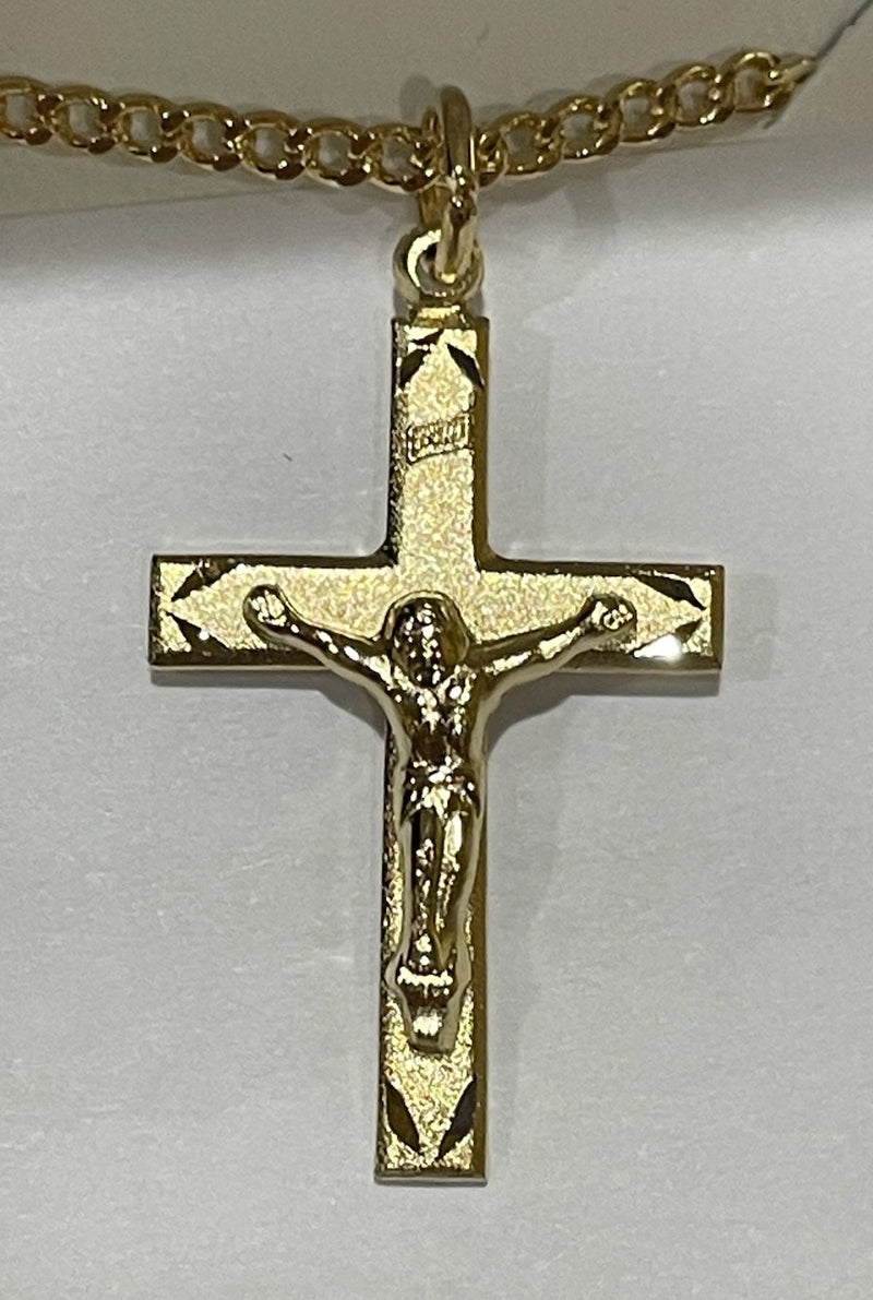 GS CRUCIFIX W ETCHED ENDS 18"