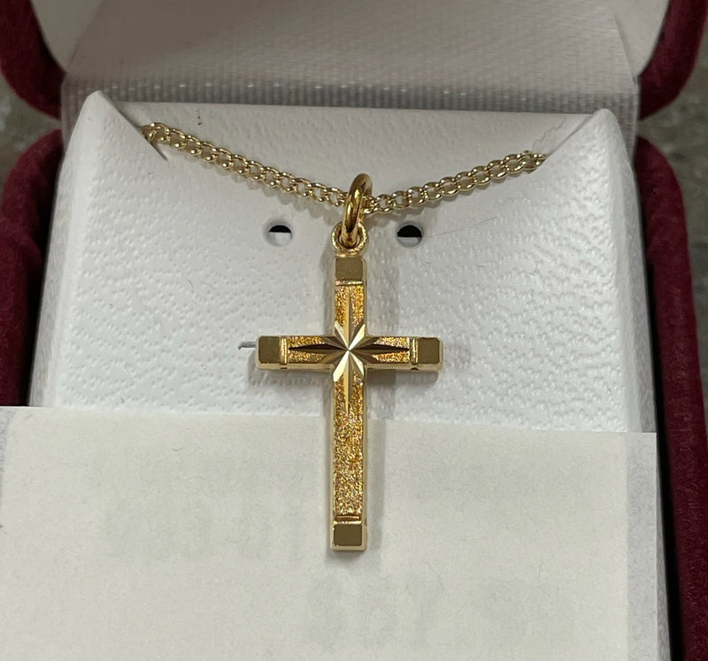 G/SS ENGRAVED CROSS 16-18"CH