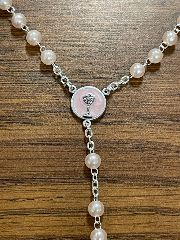 PINK BEAD COMMUNION ROSARY