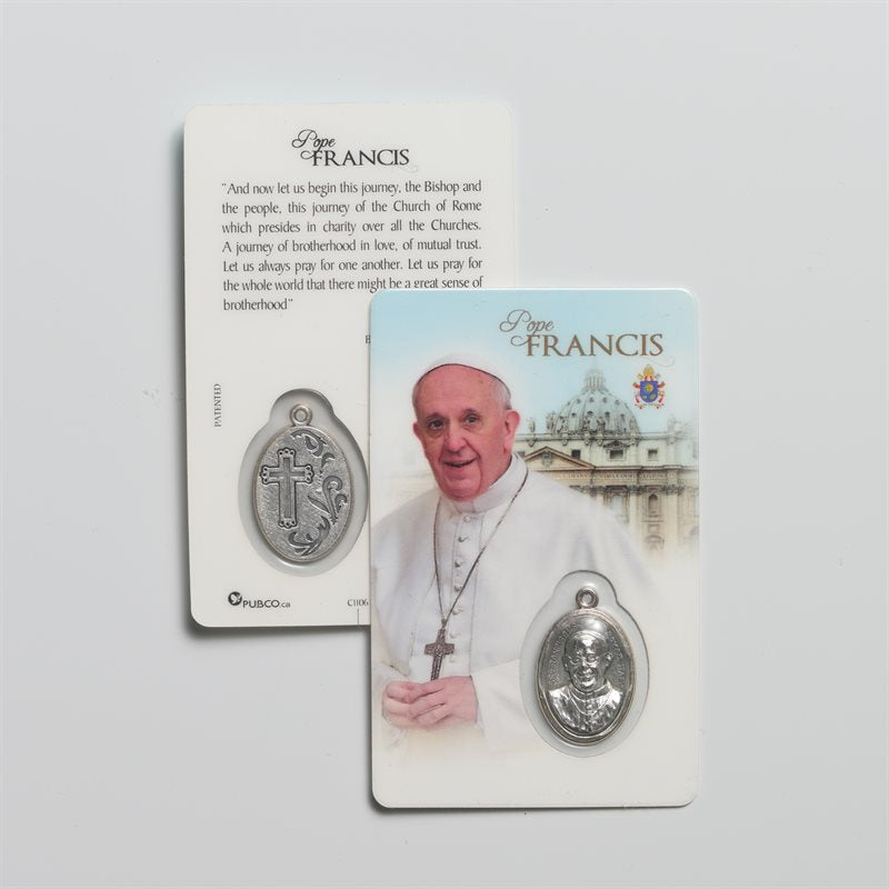 POPE FRANCIS CARD W/MEDAL