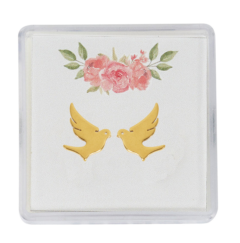 DOVE GOLD STUD EARRINGS