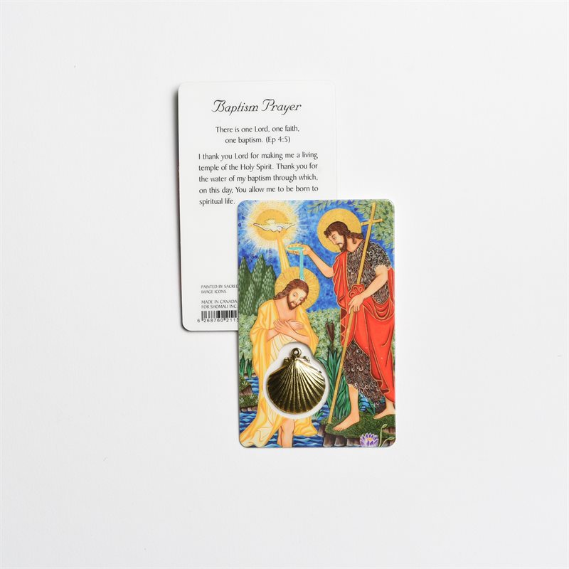BAPTISM PRAYER CARD WITH SHELL