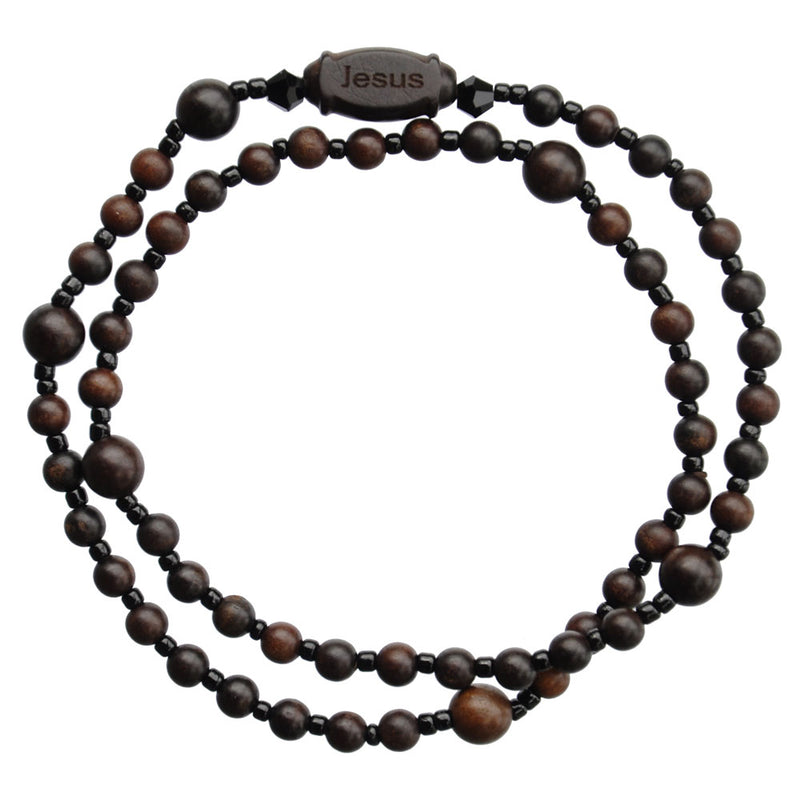 4MM JUJUBE WOOD TWIST BRACELET