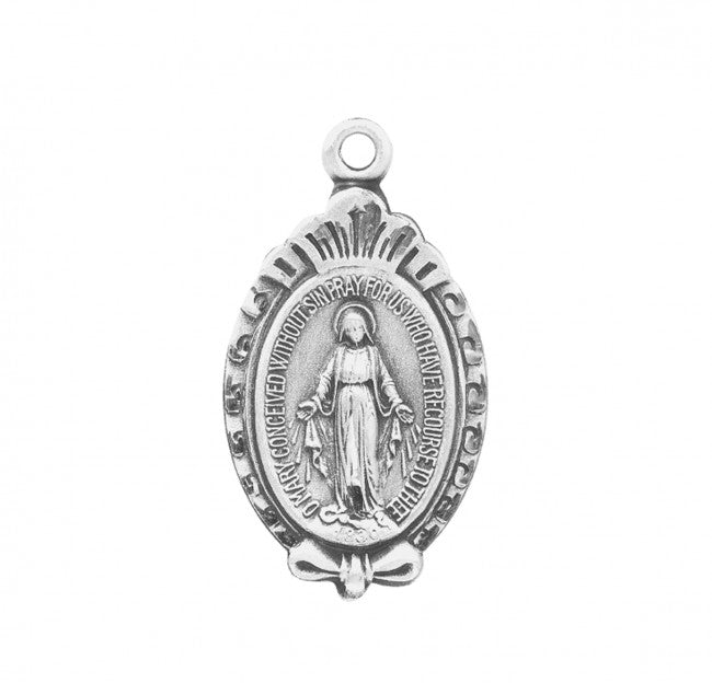SS SCROLL MIRACULOUS OVAL 18"