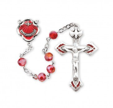 6MM RED CONFIRMATION ROSARY