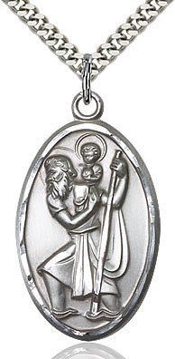 SS ST CHRISTOPER 24" CHAIN/BOX
