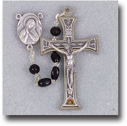 BLACK COCO BEAD ROSARY