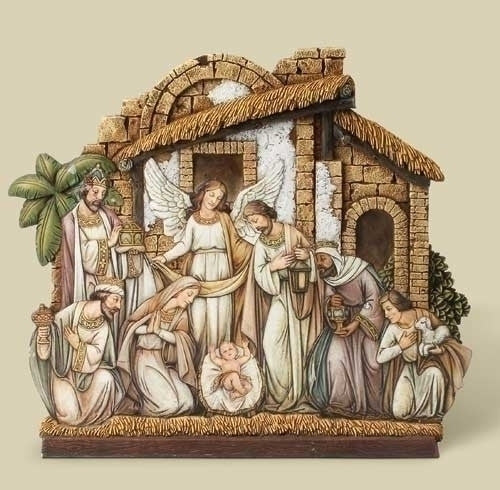 NATIVITY W/ANGEL FACADE 12"