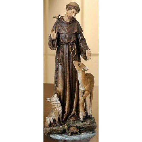 ST FRANCIS W/DEER, WOLF, TURTL