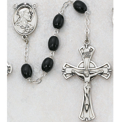 SS BLACK ROSARY/BX