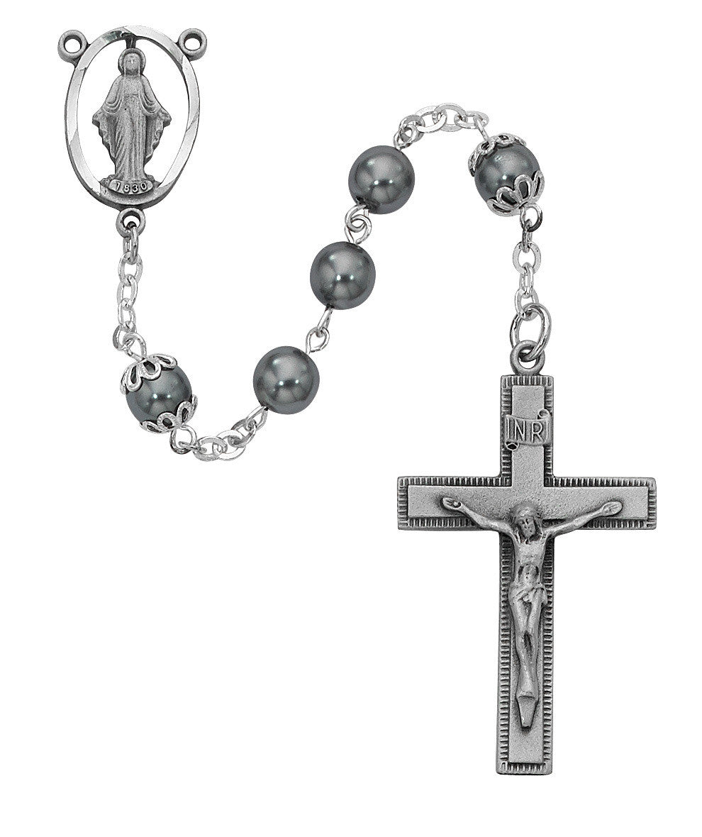 7MM IMMITATION HEMATITE ROSARY