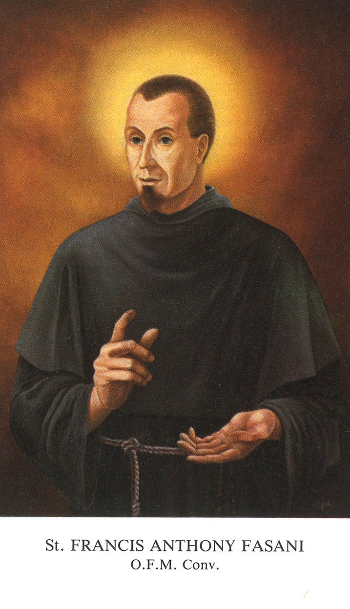 ST FRANCIS ANTHONY FASANI CARD