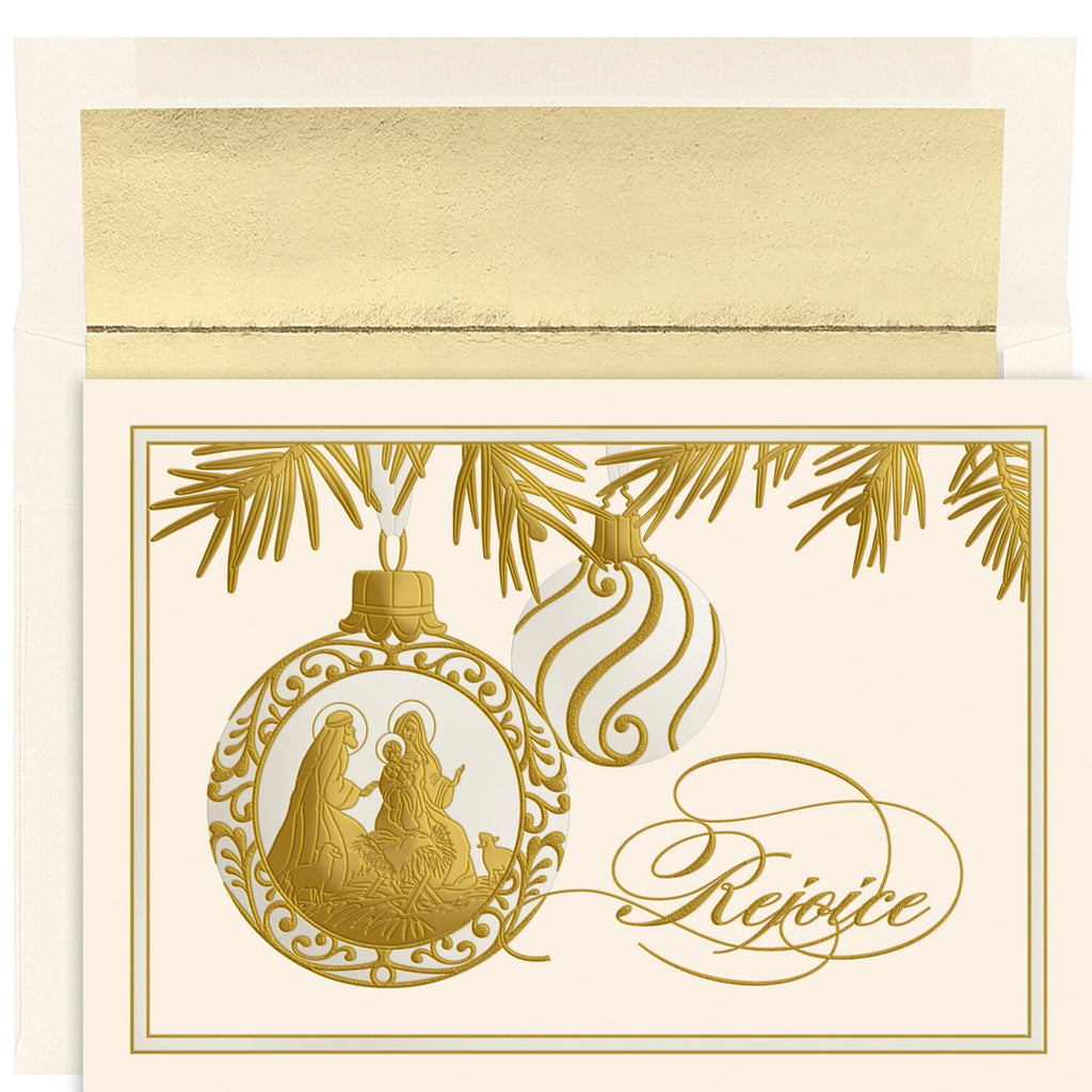 16CT BOXED REJOICE ORNAMENT