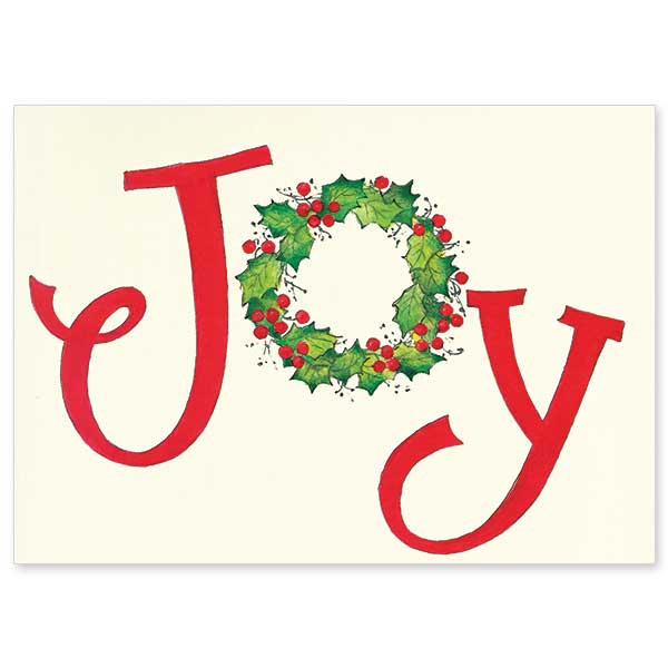 18CT JOY WREATH BOXED CARDS