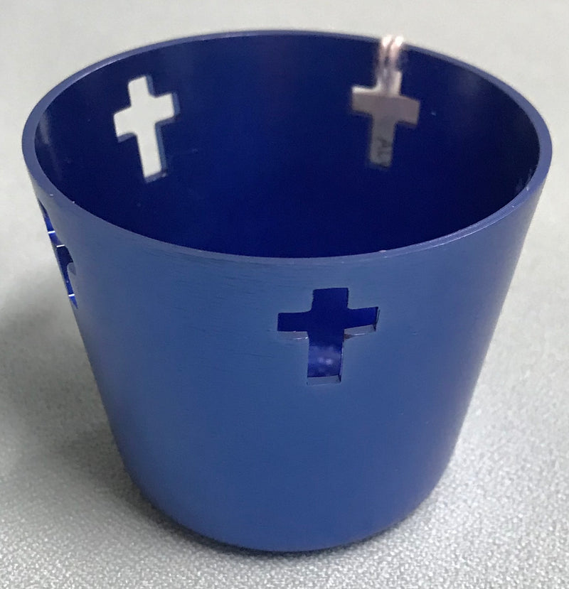 VOTIVE HOLDER ALUMINUM BLUE