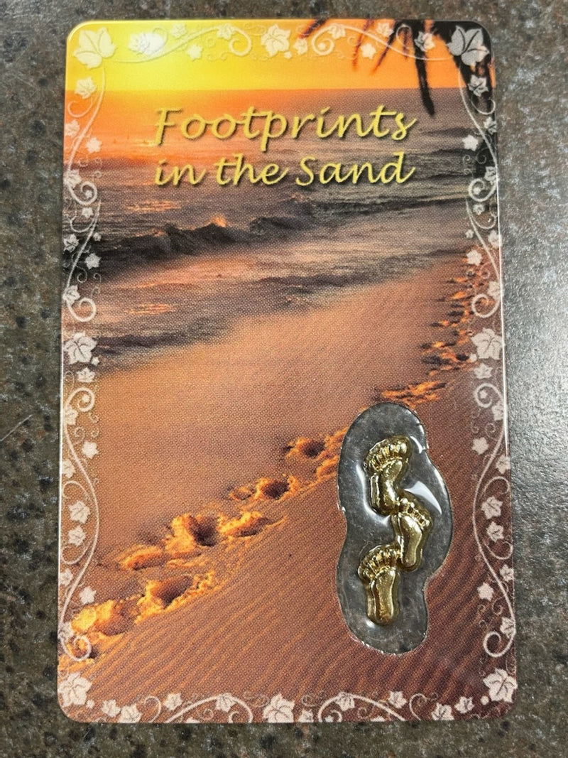 FOOTPRINTS PRAYER CARD/MEDAL
