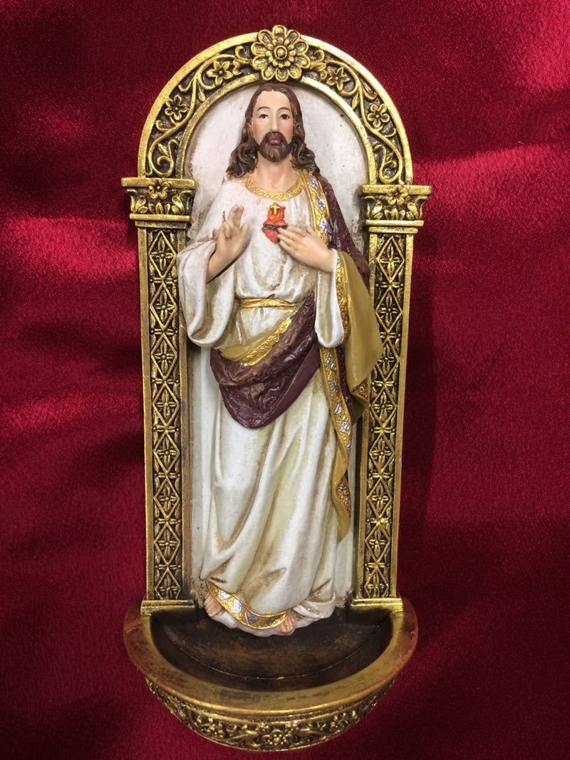 SACRED HEART WATER FONT 7.25"