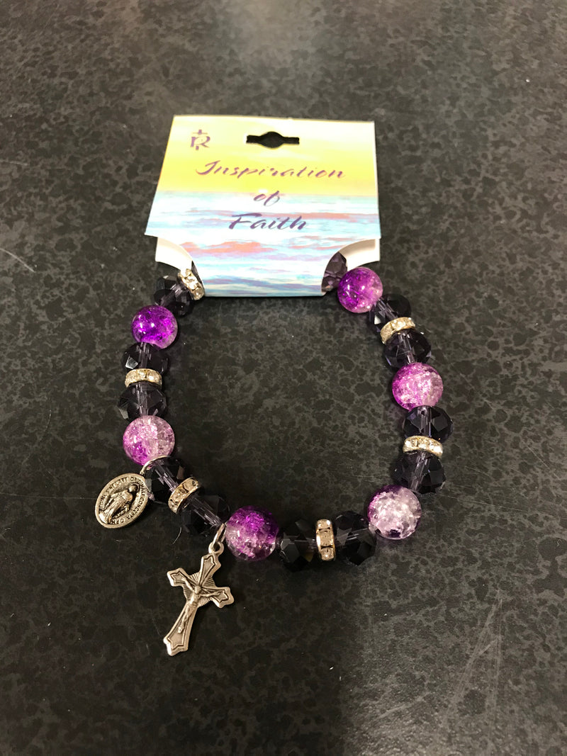 AMETHYST BEAD STRETCH BRACELET