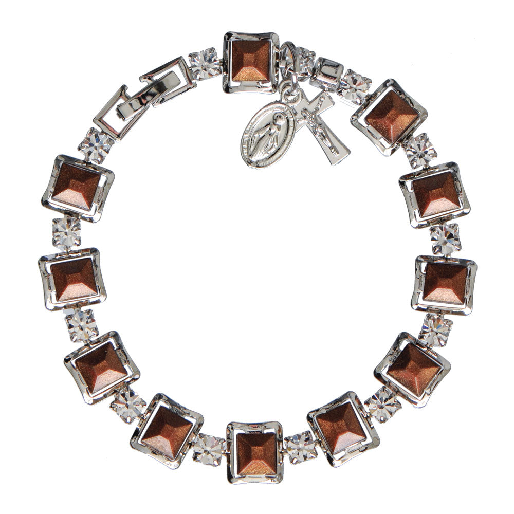 8MM BROWN FORMICA ROSARY BRACE