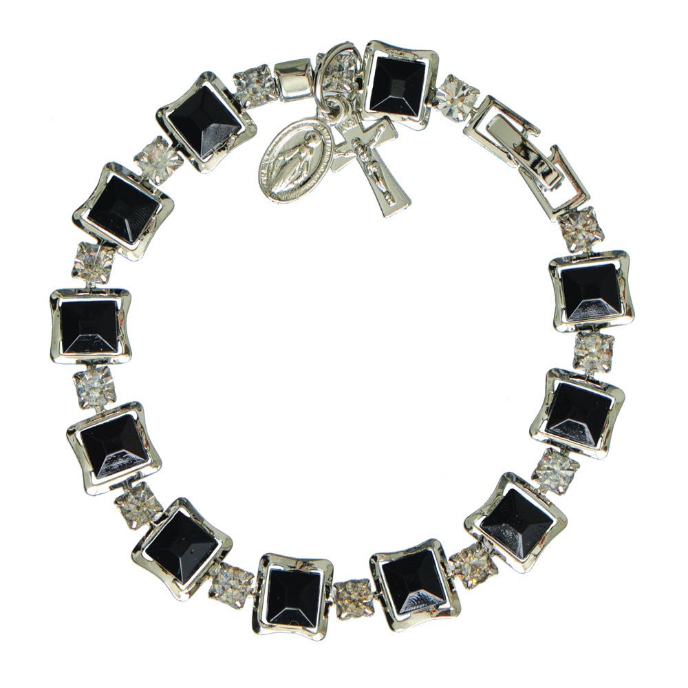 8MM BLACK FORMICA ROSARY BRACE