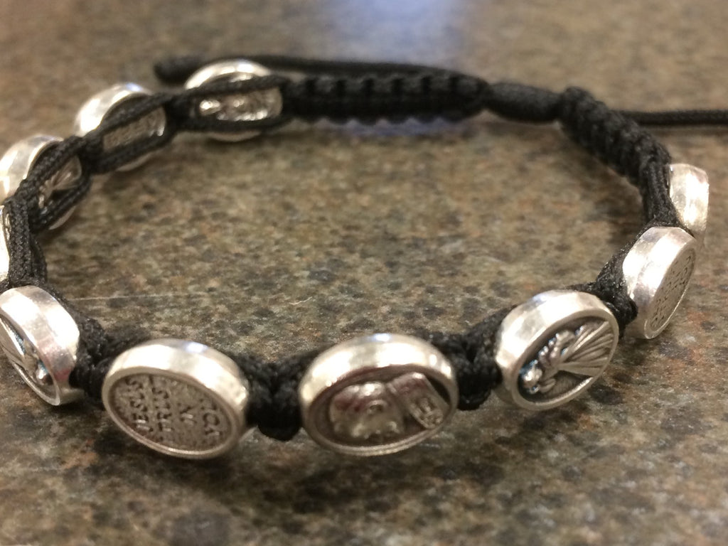 DIVINE MERCY JPII BRACELET BLK