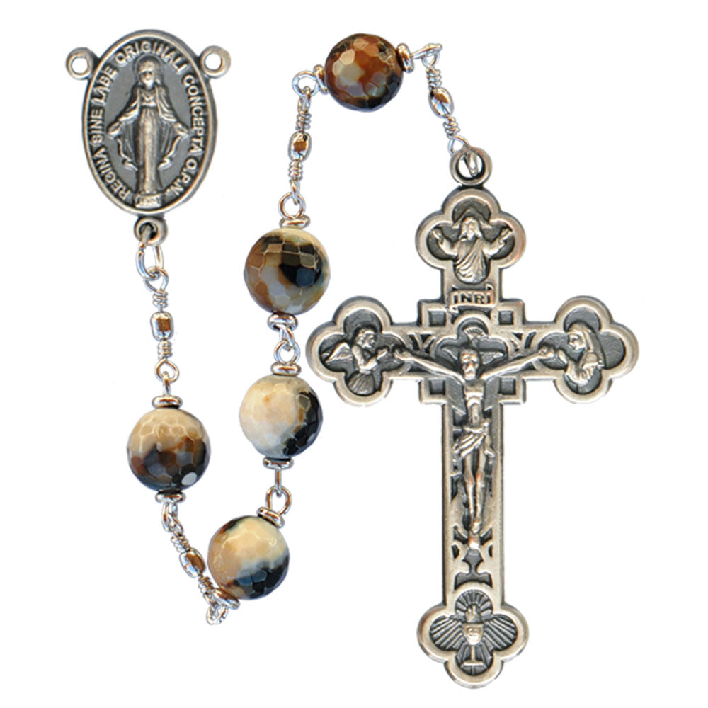 8MM ZEBRA JASPER ROSARY