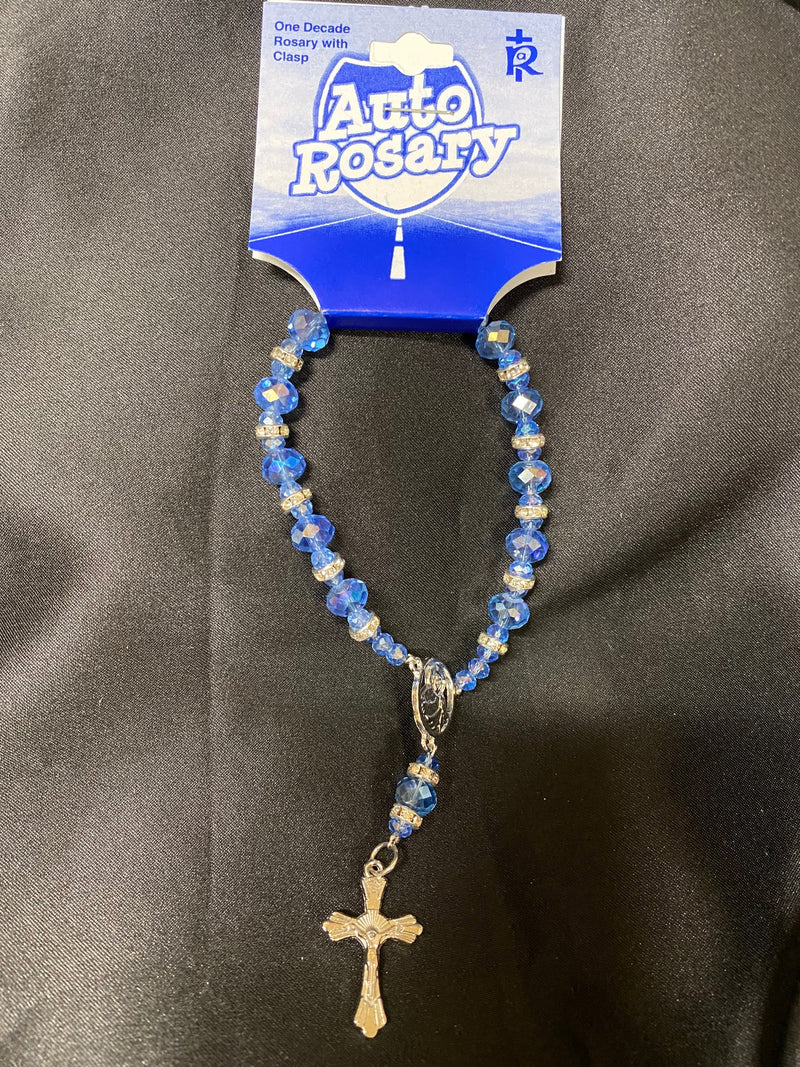 BLUE BEAD AUTO ROSARY