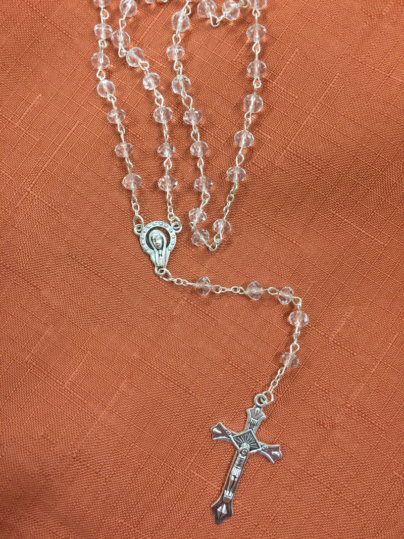 CRYSTAL GLASS BEAD 5X6MM ROSRY