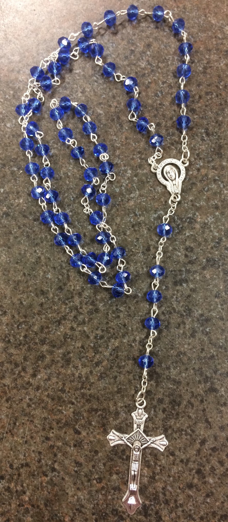 SAPPHIRE GLASS BEAD 5X6MM RSRY