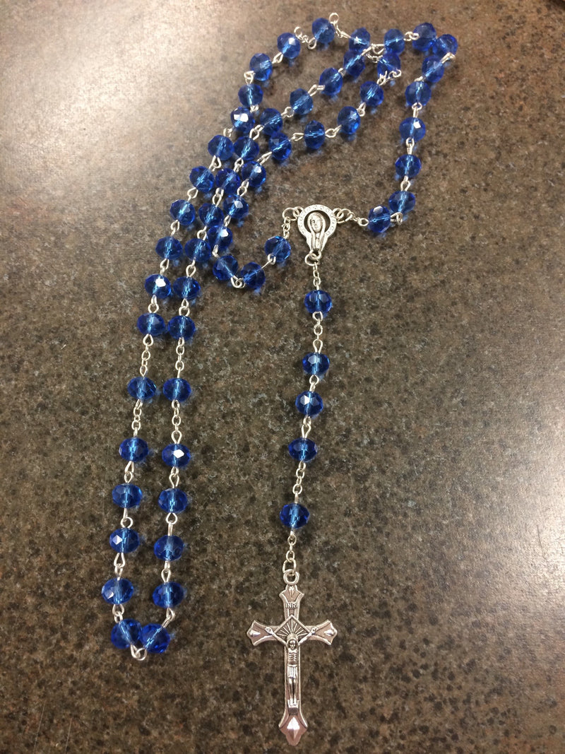 SAPPHIRE GLASS BEAD 8MM RSRY