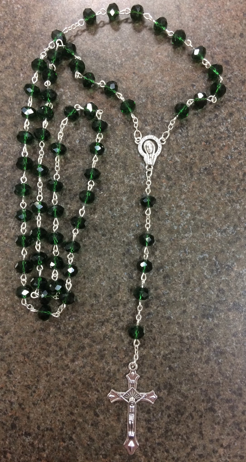 EMERALD GLASS BEAD 8MM RSRY