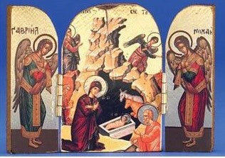 NATIVITY ICON TRIPTYCH W/ANGEL