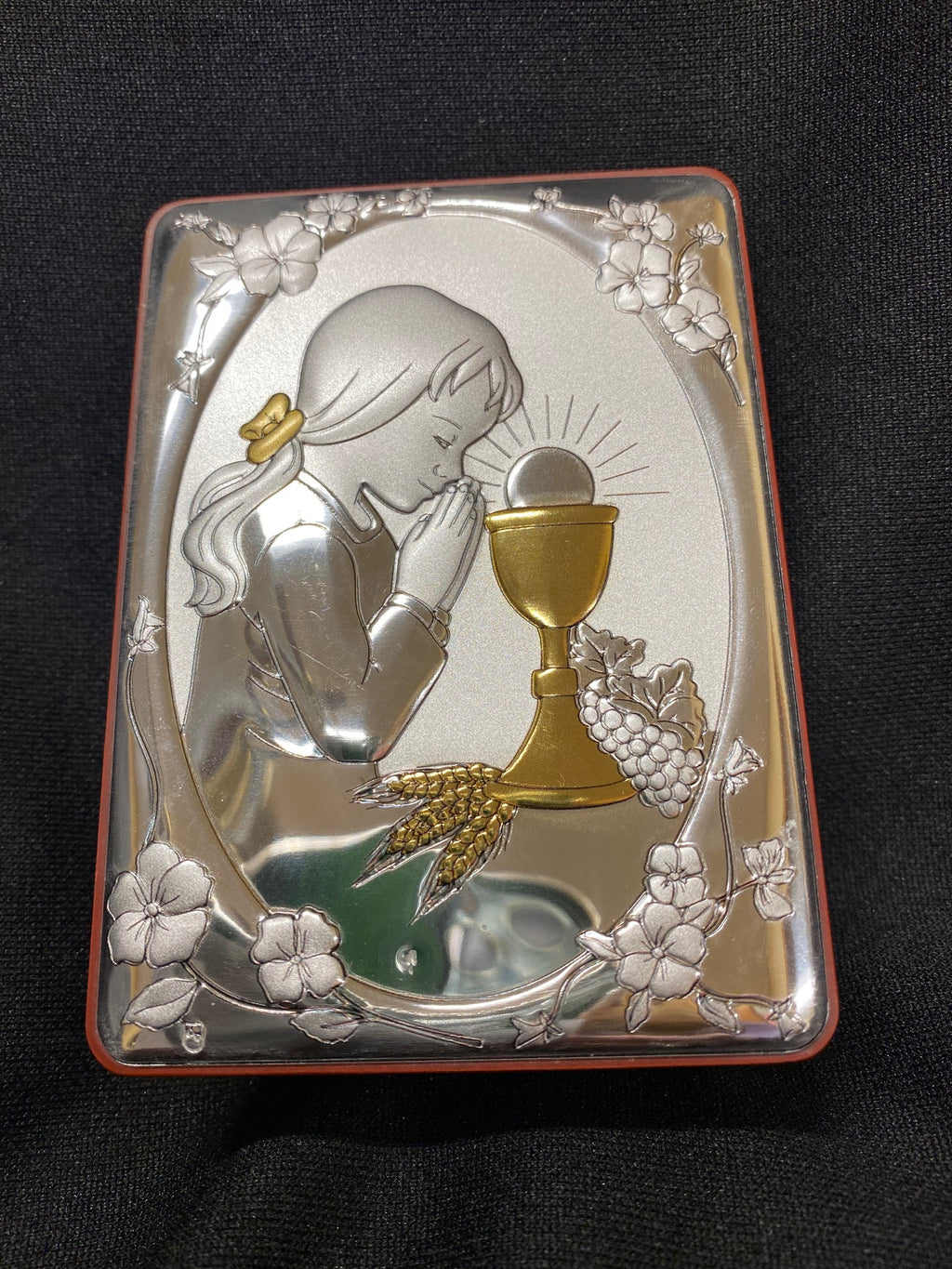 COMMUNION GIRL PLAQUE 4"X2.75"