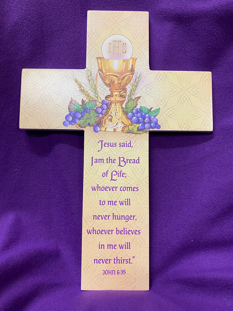 COMMUNION WOOD CROSS 12"