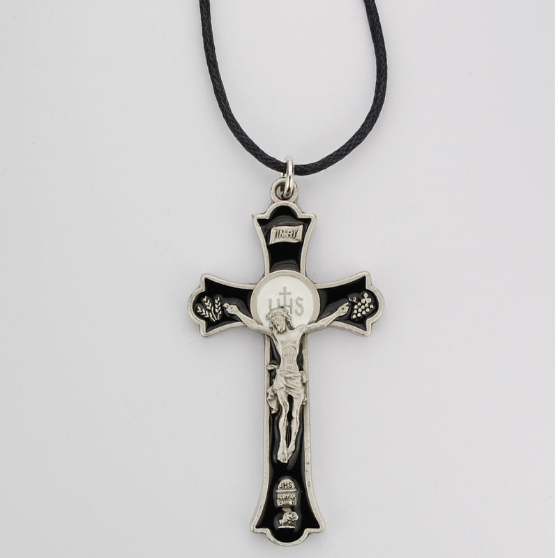 2" HOLY MASS CRUCIFIX BLACK