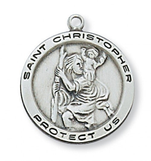 SS ST CHRISTOPHER RND 18" CH