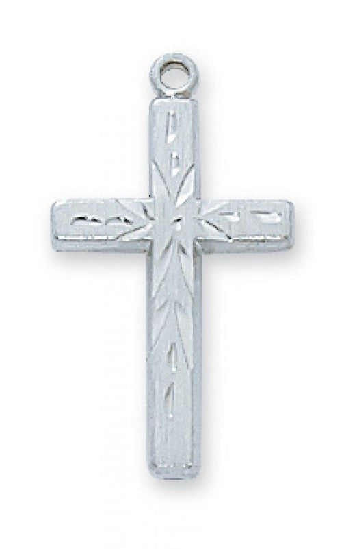 SS ENGRAVED CROSS 18" CH/BX