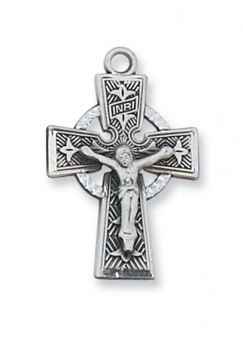 SS CELTIC CRUCIFIX 18" CH BOX