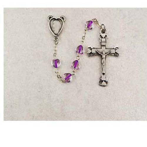 PURPLE & CLEAR CRYSTAL ROSARY
