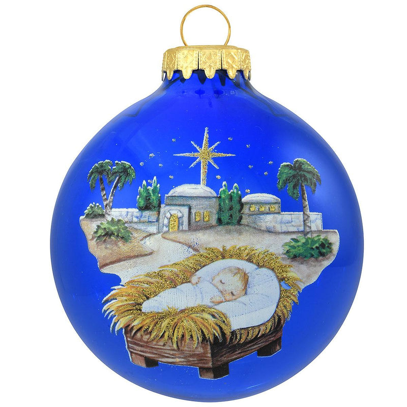 BABY JESUS BLUE ORNAMENT