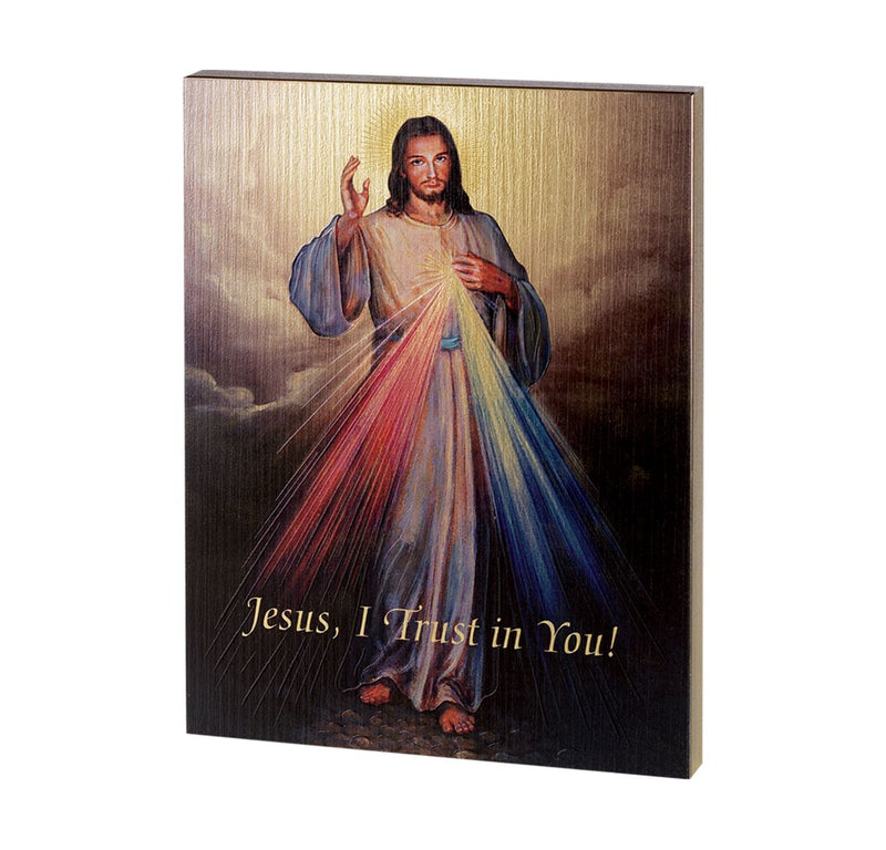 DIVINE MERCY LARGE GOLD PLAQUE