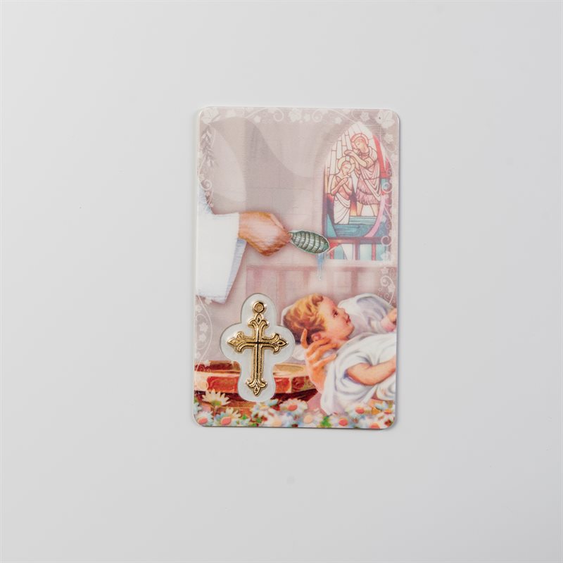 BAPTISM PRAYER CARD W/MEDAL
