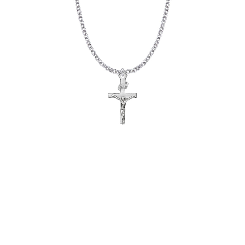 SILVER COMM GIRLS CRUCIFIX 16"