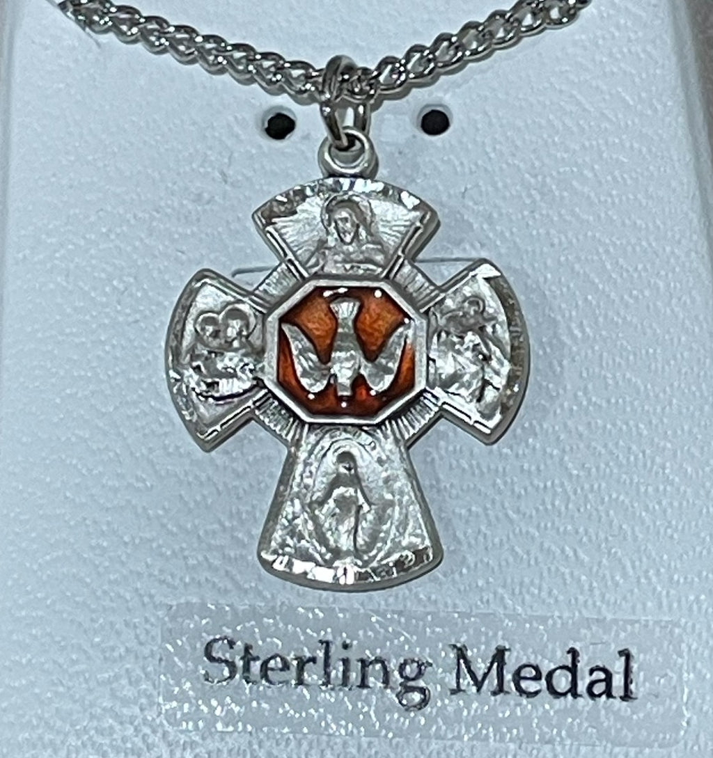 SS  4WAY RED ENAM CNTR 18" CH