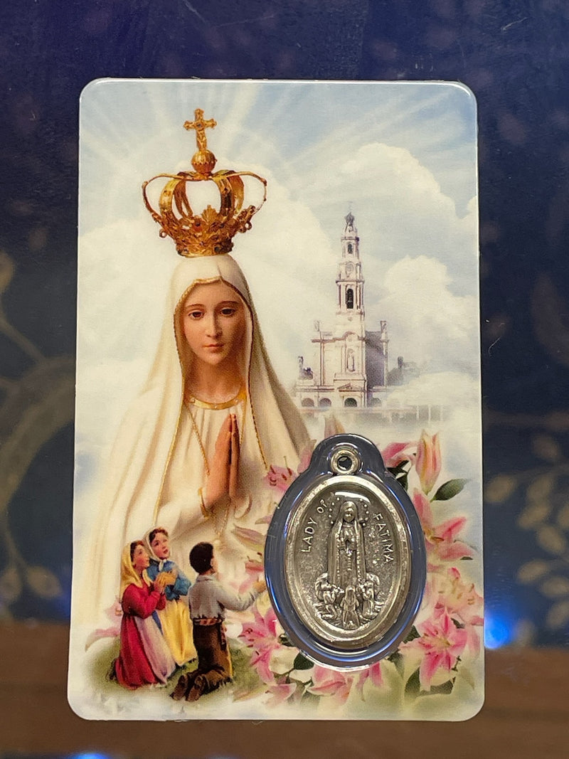 OUR LADY OF FATIMA CRD W/MEDAL